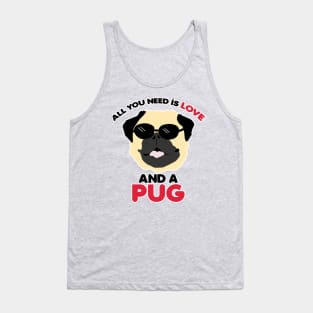 Pug Dog Lover All You need is Love / Red Pugs Pattern Tank Top